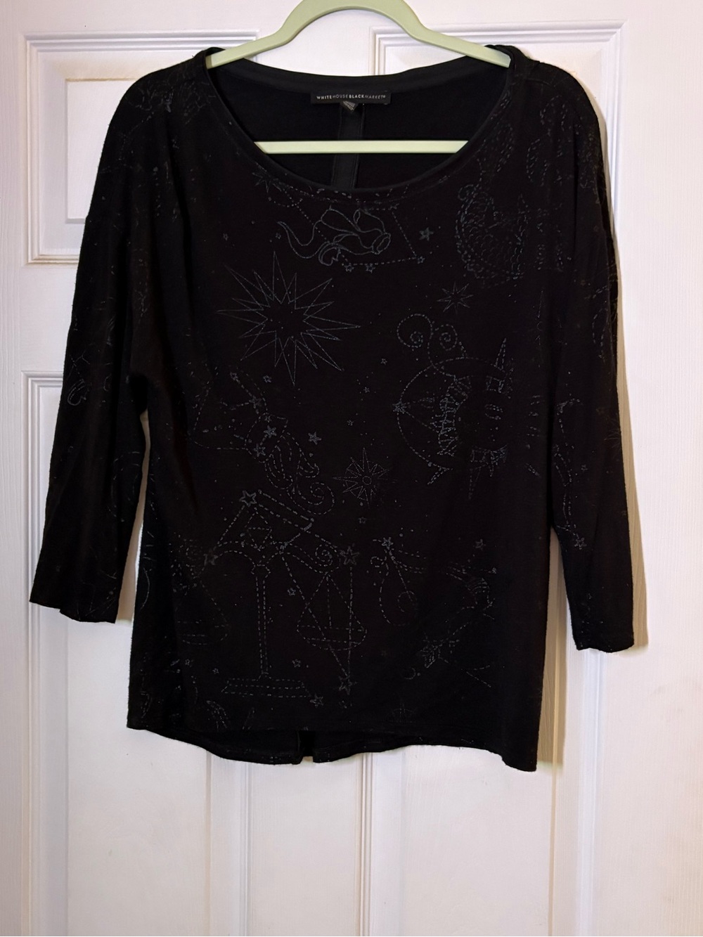 Black Long Sleeve Scoop Neck Top